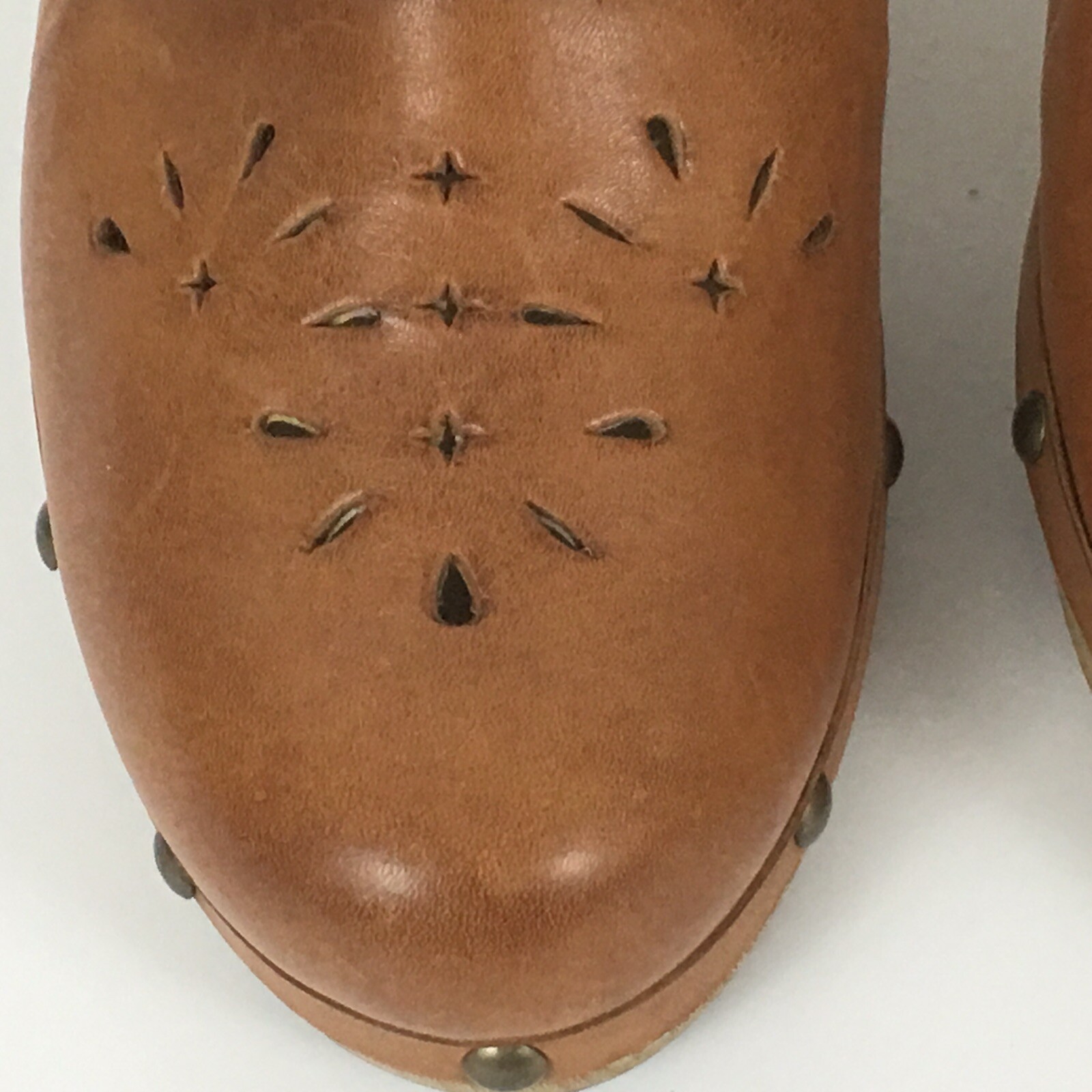 Isaac Mizrahi For Target Womens Blondie Heels Size 9 Tan Mules Leather 096131143