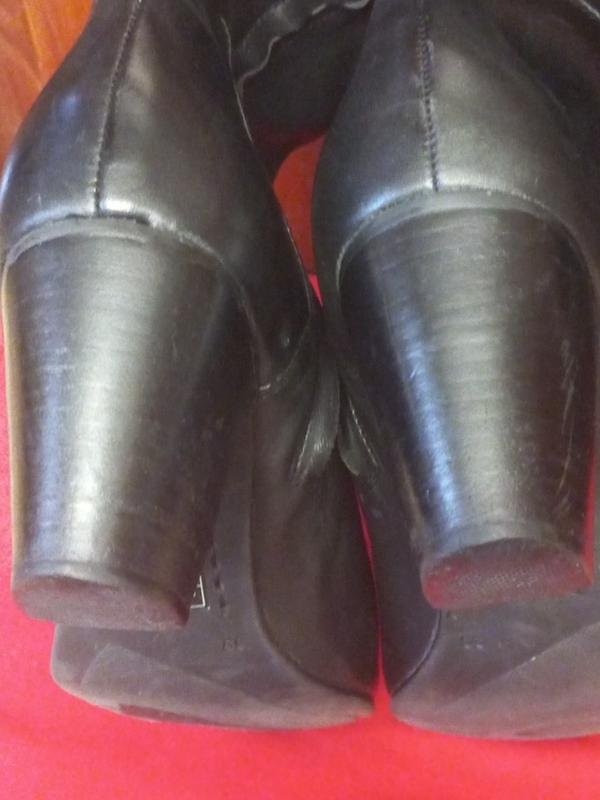 Women boots black leather 39 #4638