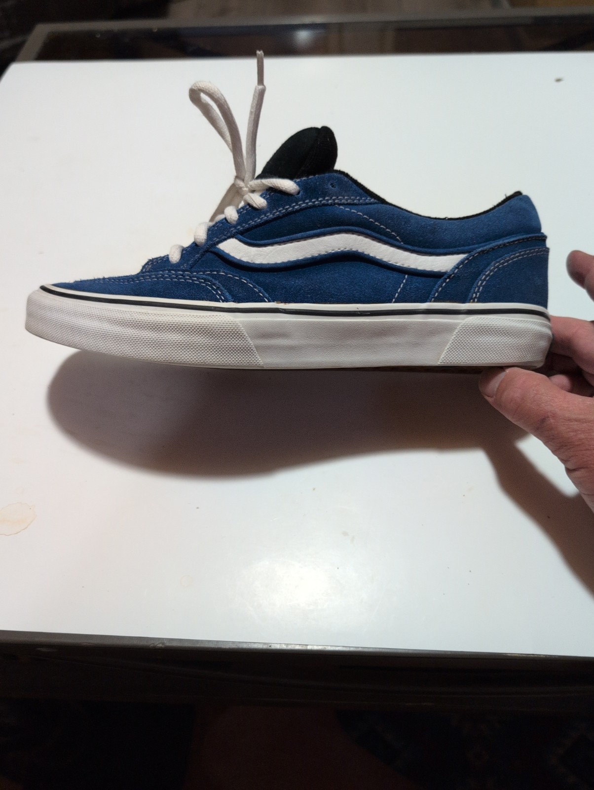 Vans Old Skool Blue And Black Holder Vulcanized Trainers Sneakers Size M 9.5