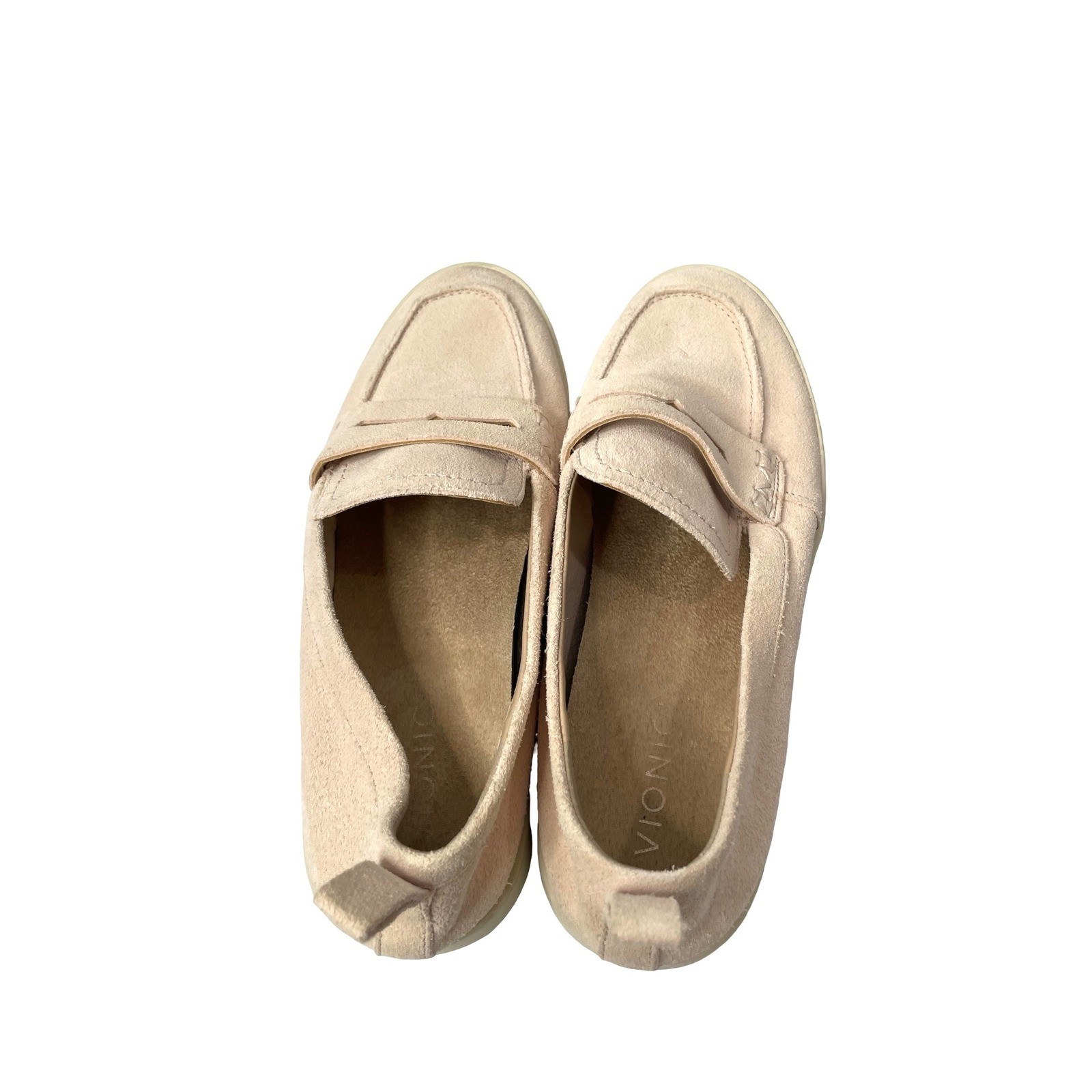 Vionic Uptown super soft suede loafers Size 9 pale pink nude comfort shoes