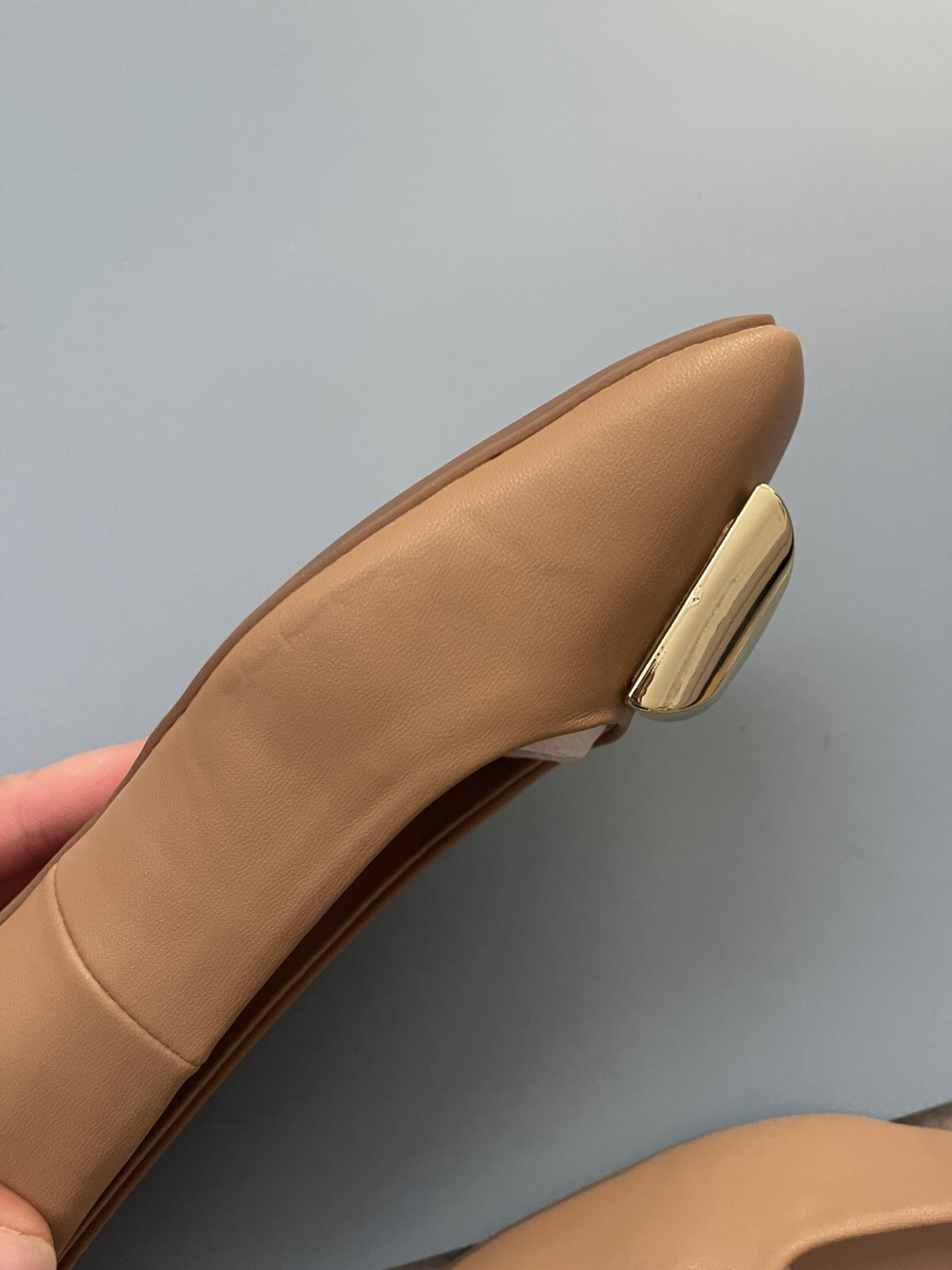 Katy Perry Womens THE EVIE STUD Nude Beige Ballet Flats 9 9.5 Medium (B,M)