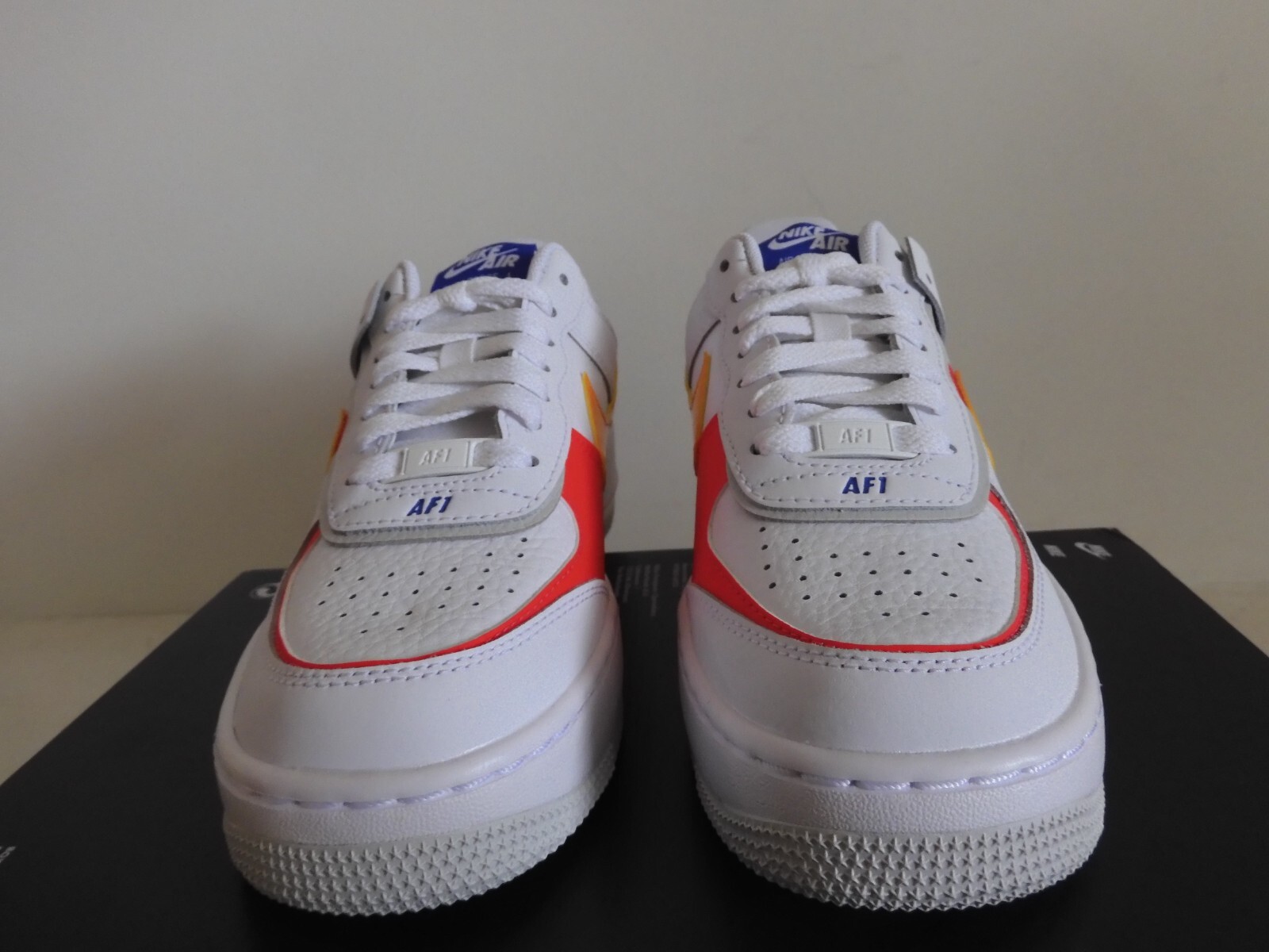 WMNS NIKE AIR FORCE 1 AF1 SHADOW WHITE-RED SZ 6 [DZ1847-100]