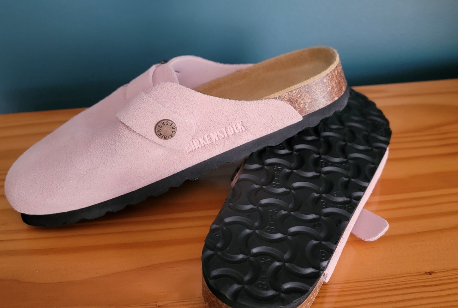 New Birkenstocks Pink Boston Suede Leather Comfort Clogs Size 36 Germany