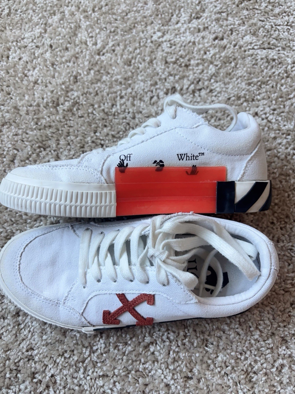 Off-White White Canvas Vulcanized Sneakers