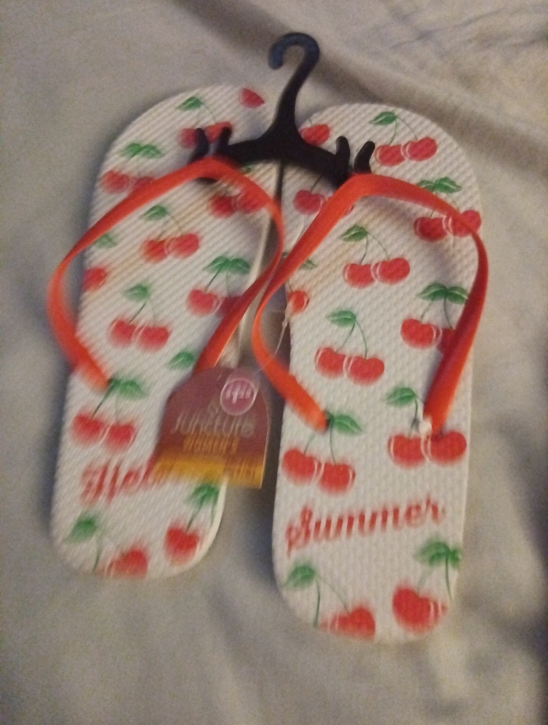 Juncture Flip Flops. Size7/8 In Black, Good Vibes Only, And Cherries 🍒