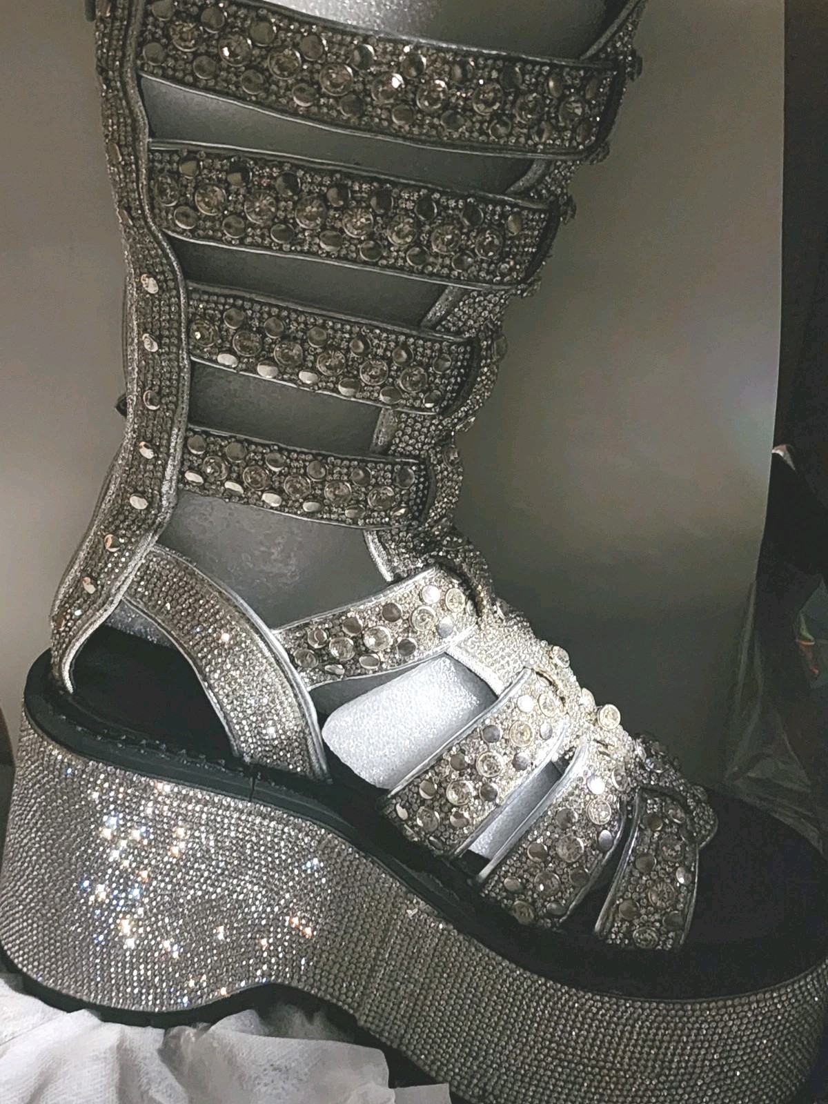 Platform Sandals Size 5M, Club, Doll’s Kill Platform Western Bling Gladiators
