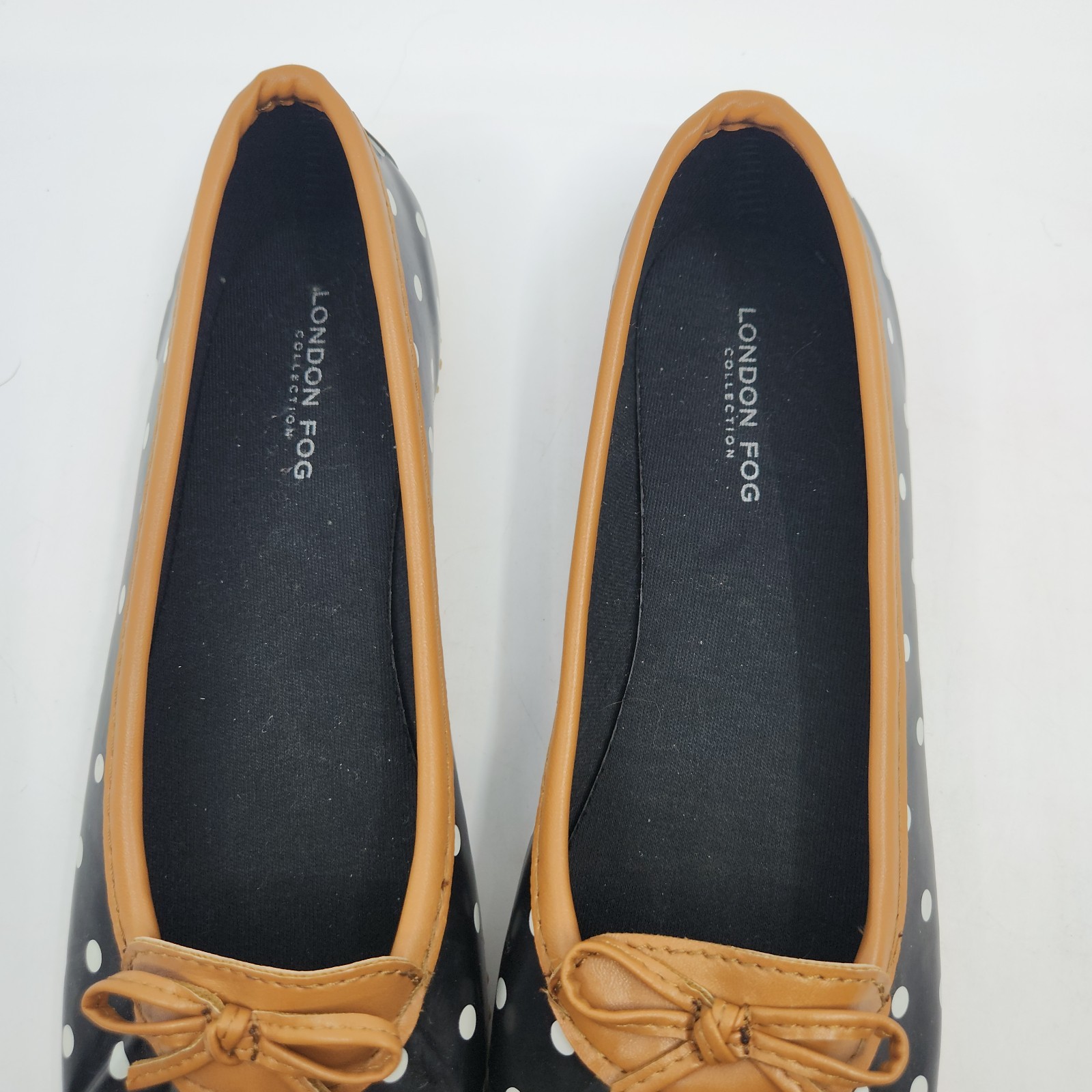 London Fog Womens Navy Webster Water-Resistant Shoes Size 8M Ballet Rain Flats