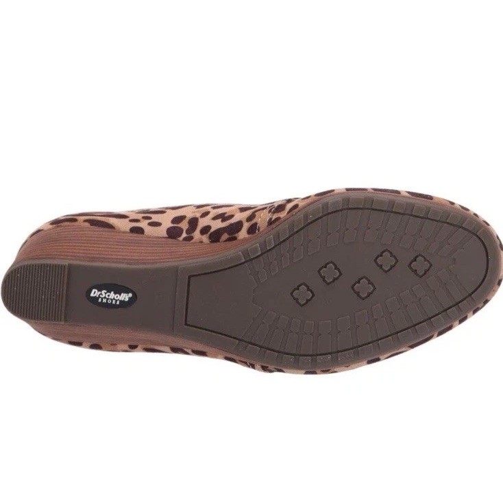 Dr. Scholl’s Dakota Tan Black Leopard Print Tassel Closed Chunky Wedge Lace Up 9