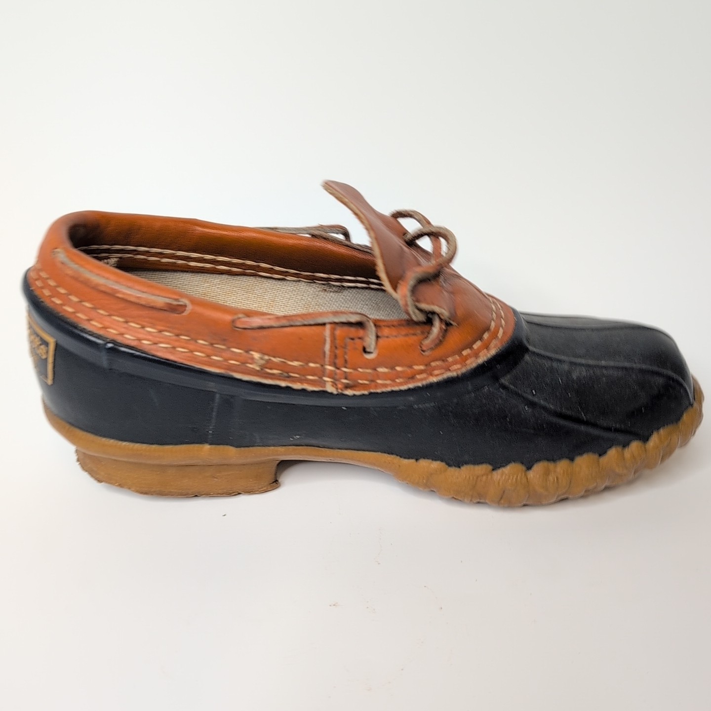 LL Bean Duck Bean Boots Rubber Moc Low Top Brown Vintage USA Made 6LM *Men’s 6*