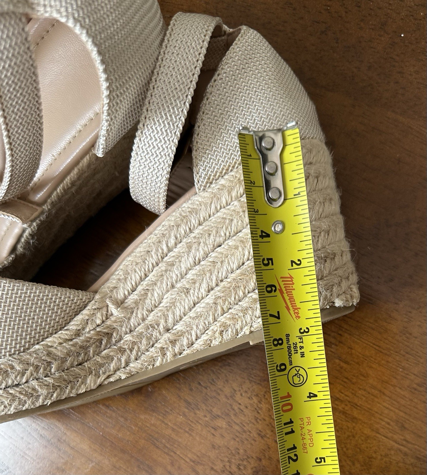 ✨ Womens Beige Espadrille Wedge Sandals Ankle Strap Platform Summer 6.5 ✨