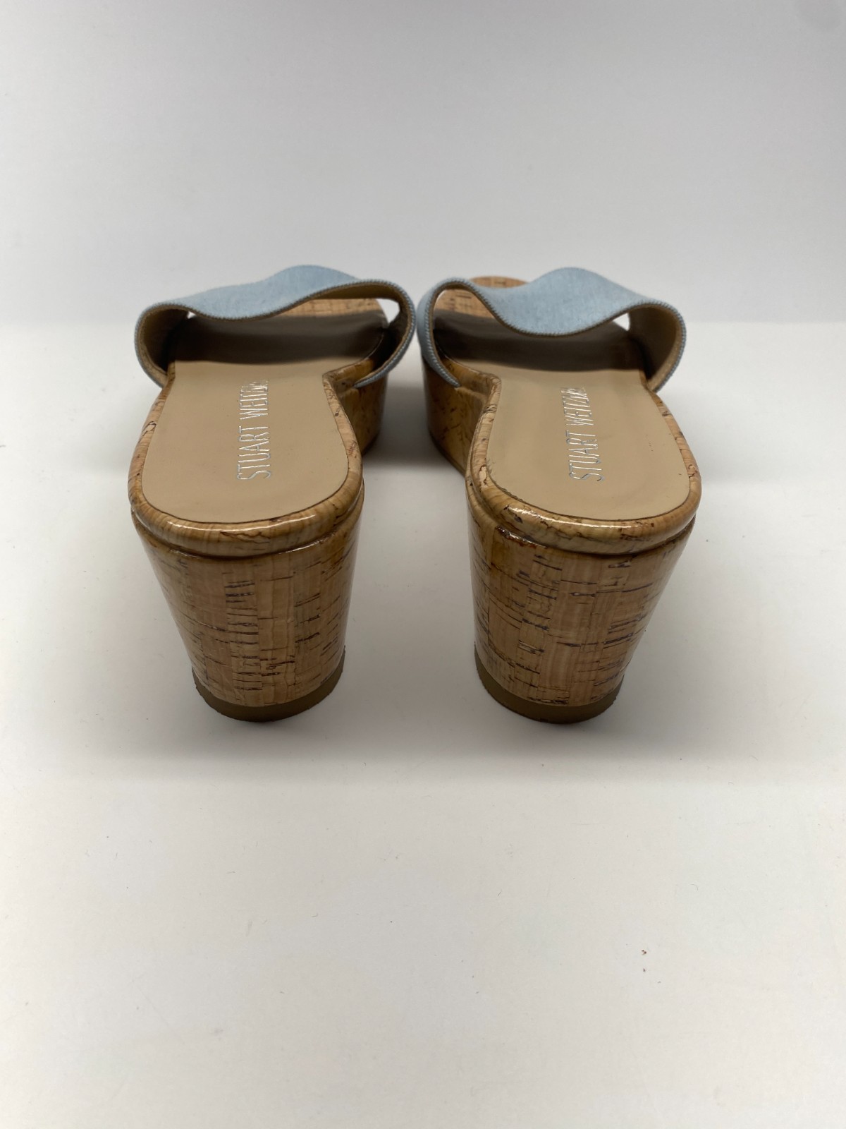 Stuart Weitzman Womens Summer Denim Wedge Sandals Sz 10 B