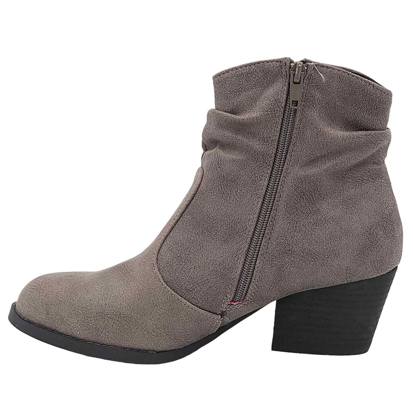 Bella Vita Women Block Heel Ankle Booties Helena Size US 9M Grey Faux Suede