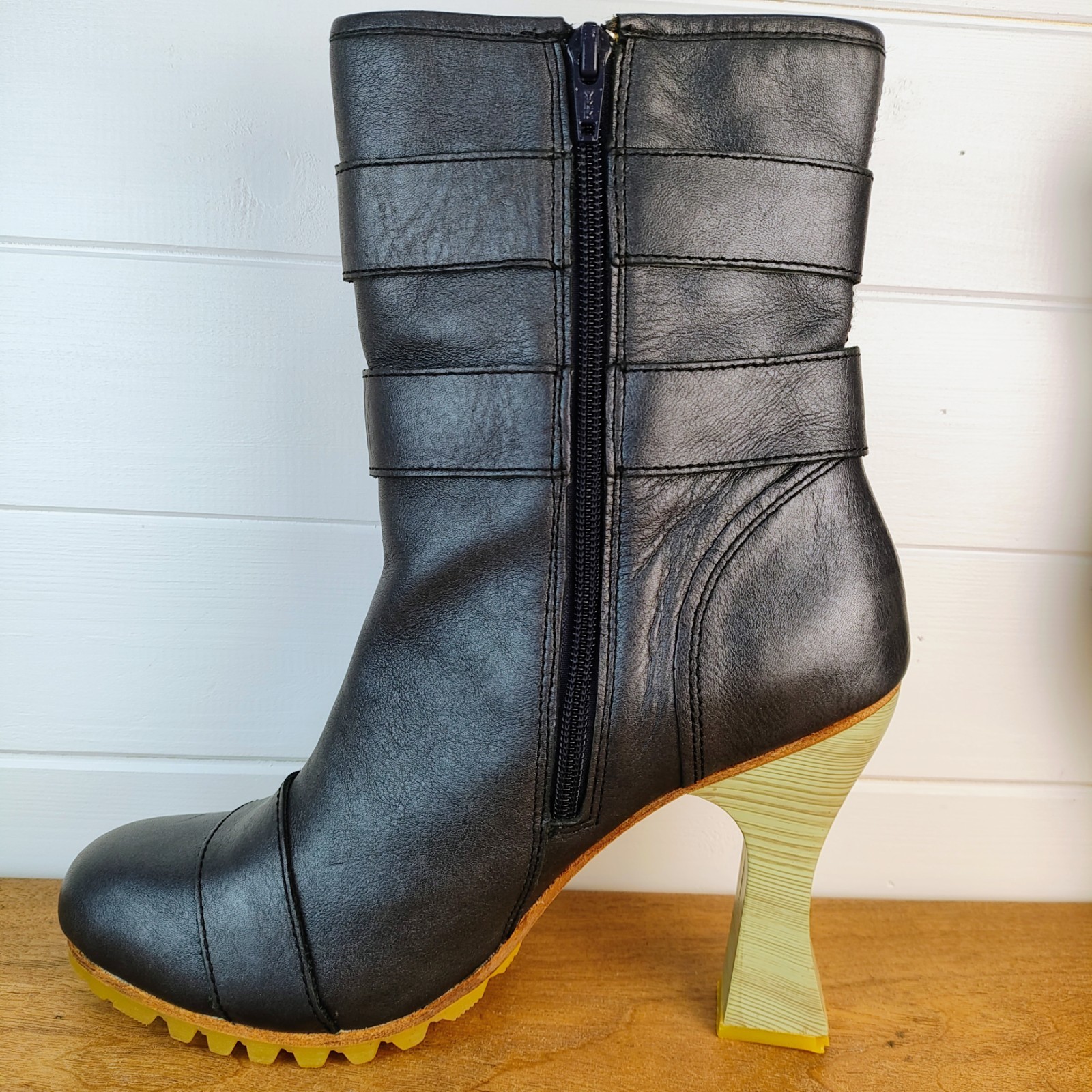 CAT Caterpillar X Shontelle Collab US 9 M Boots 4″ Sculpted High Heel Black -ish