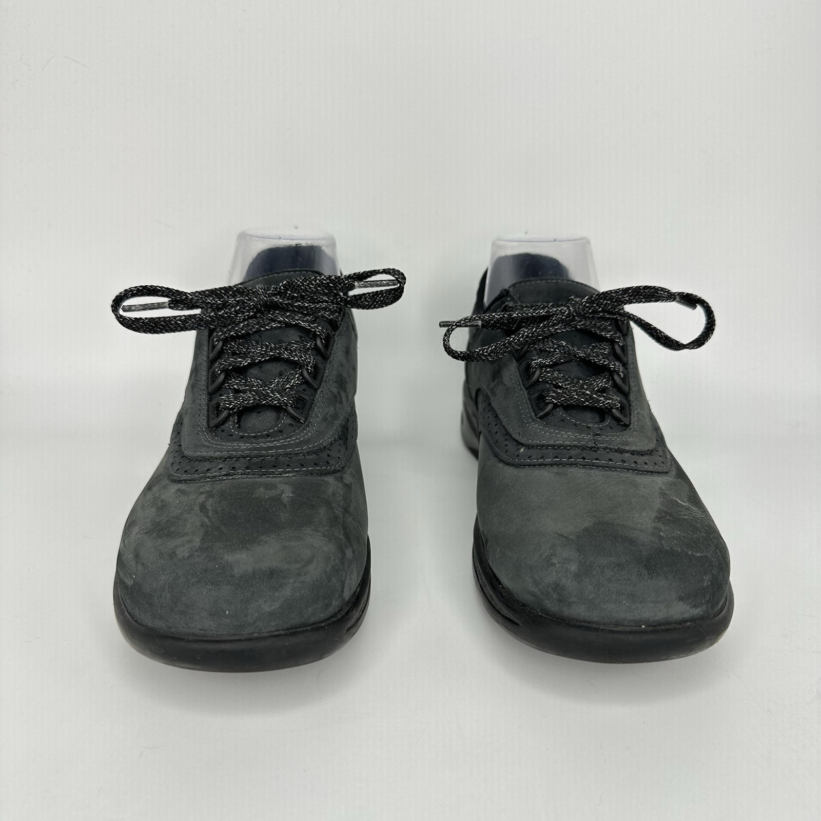 SAS-Walk Easy Nero Black Nubuck Leather Walking Shoes Women 10 N