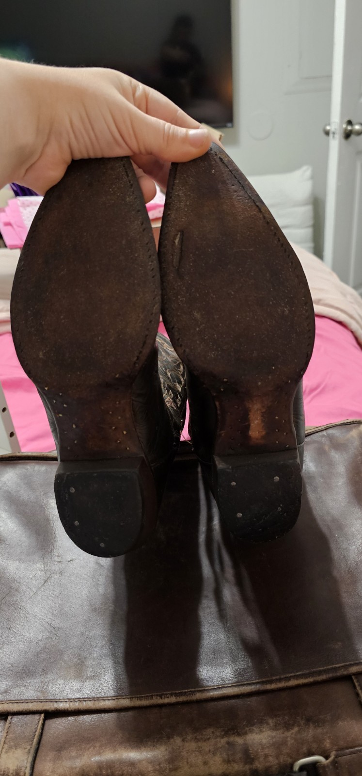 Tony Lama VF6009 Vaquero Sierra Goldrush Wingtip Snip Toe Boots Women’s 7.5 B