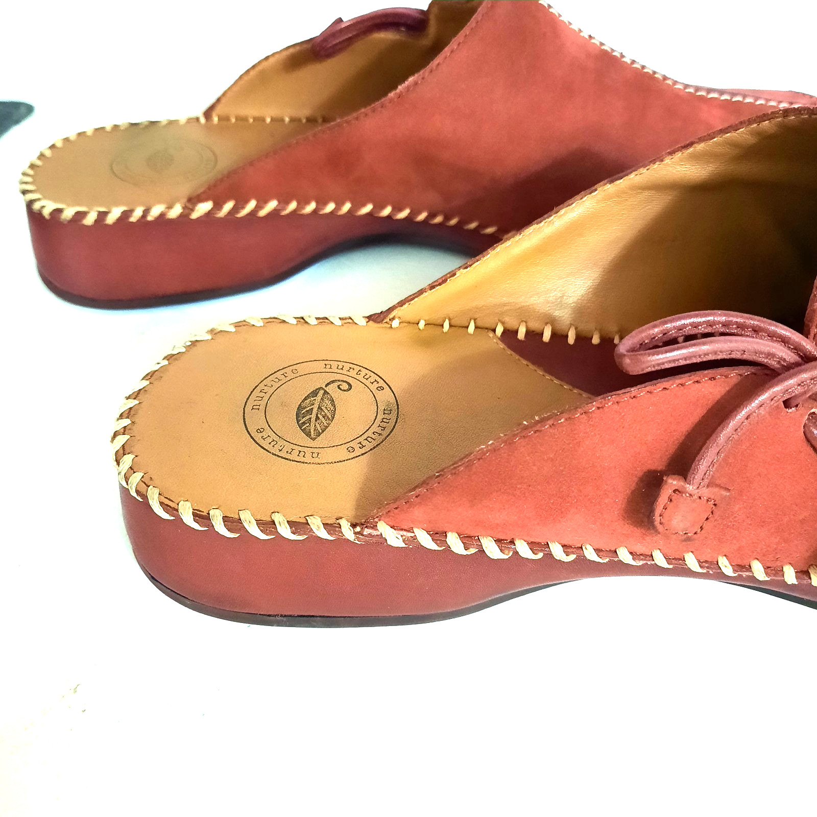 Women’s Nurture by Lamaze Size 8M Burgundy Suede Slip On Mule-«Sophie» Brazil-