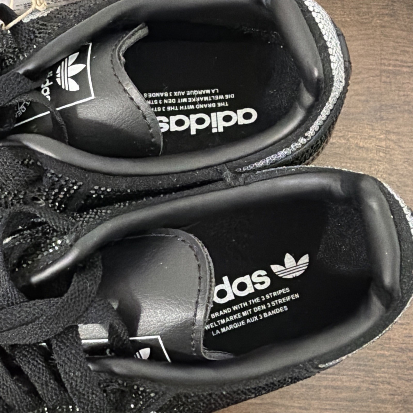 adidas Samba OG Sneakers Rhinestone Crystal Black Retro Originals Women Size 8
