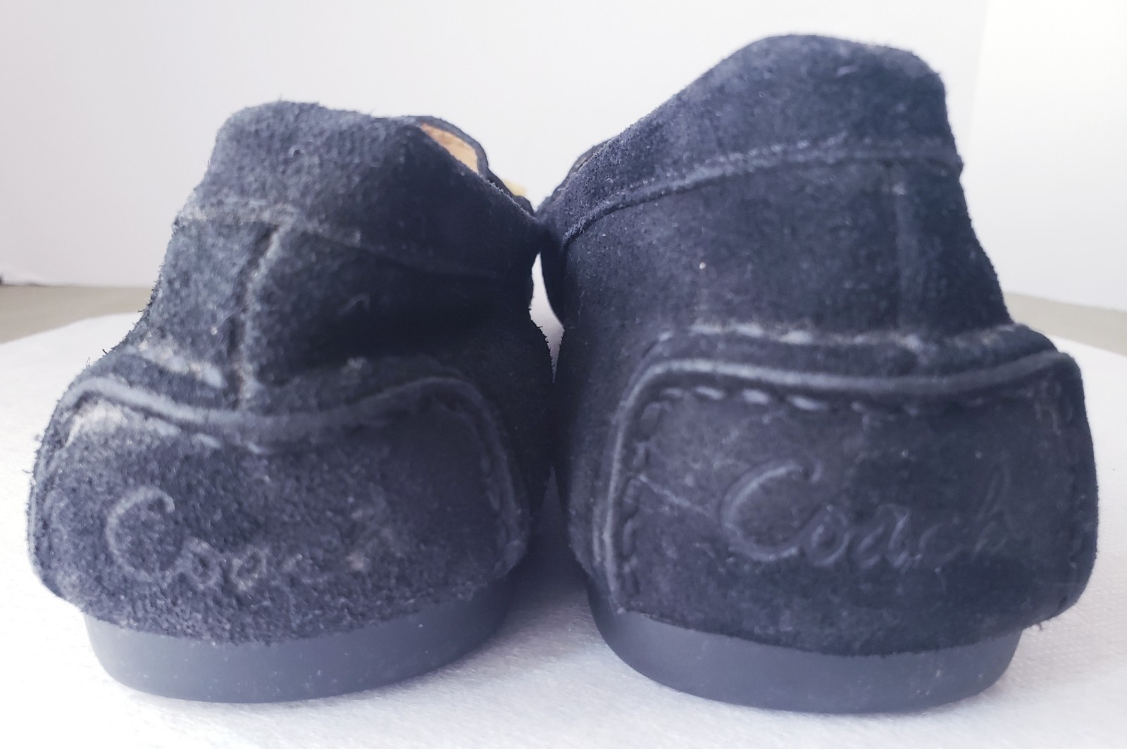 Coach Women’s Frida Suede Leather Driving Loafers Bow Black Size 10 B