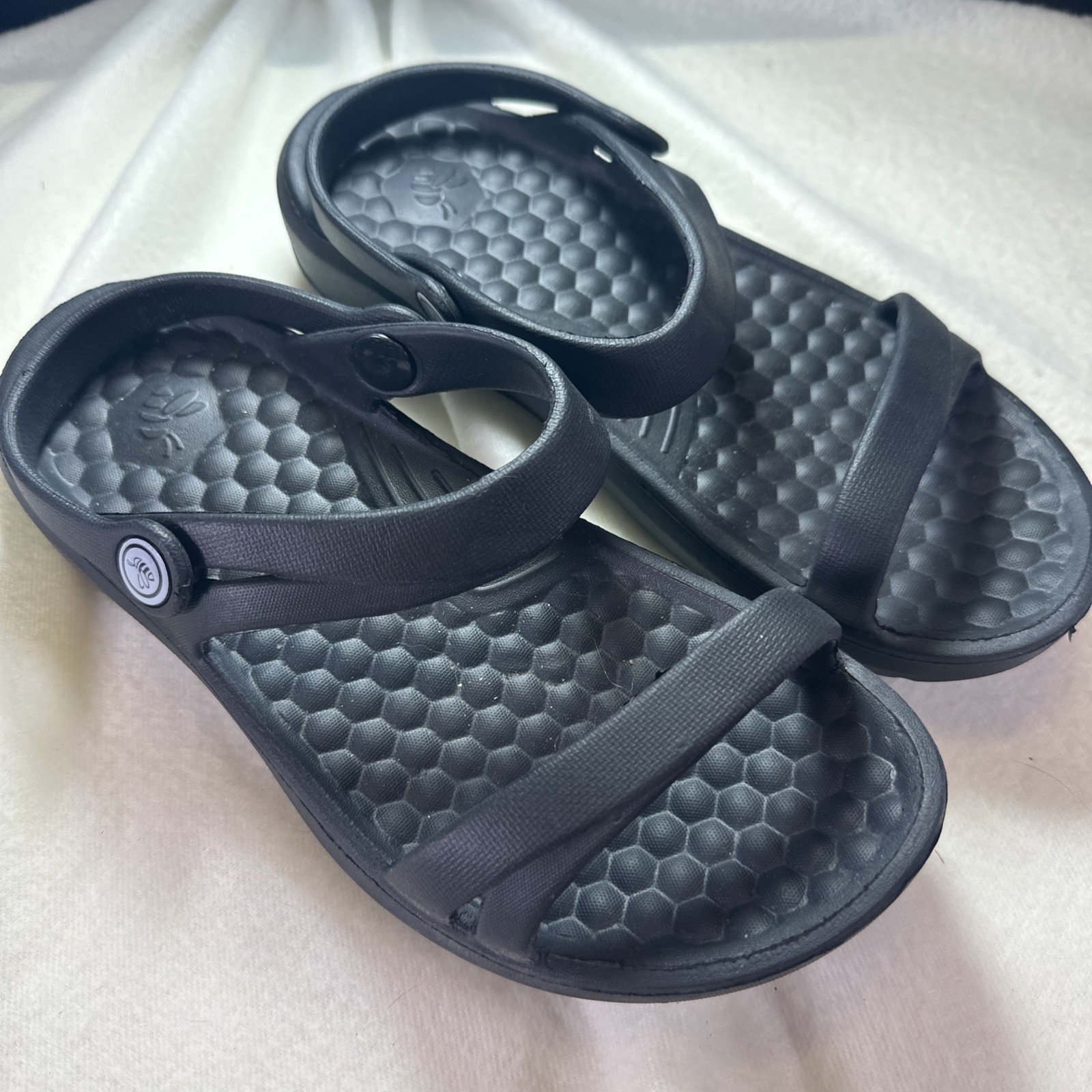 Joybees Dance Sandal Women’s Slides Slip On – Black- Perfect for Beach – Sz 7
