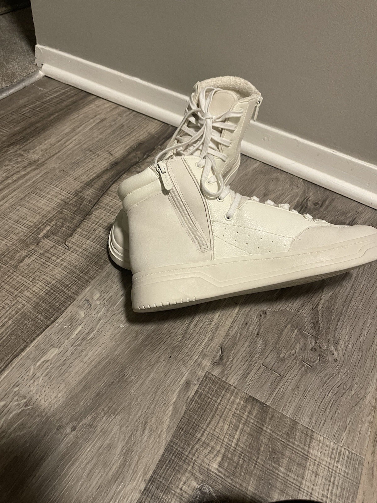 Circus NY by Sam Edelman White High Top Sneakers Logo Zipper Lace Up, size 12