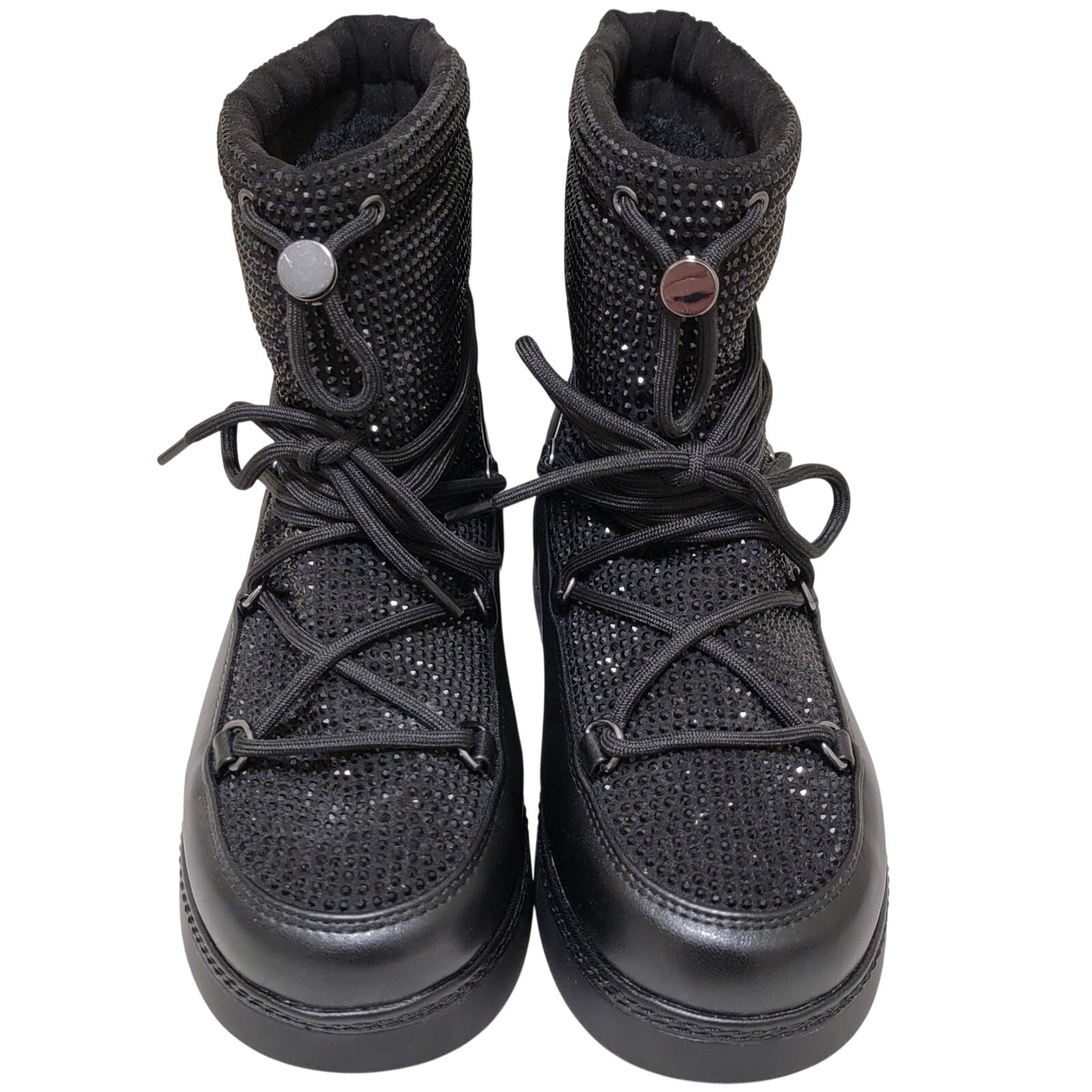 INC INTL Concepts Brooklynn Platform Rhinestone Covered Booties Size US 6M Black