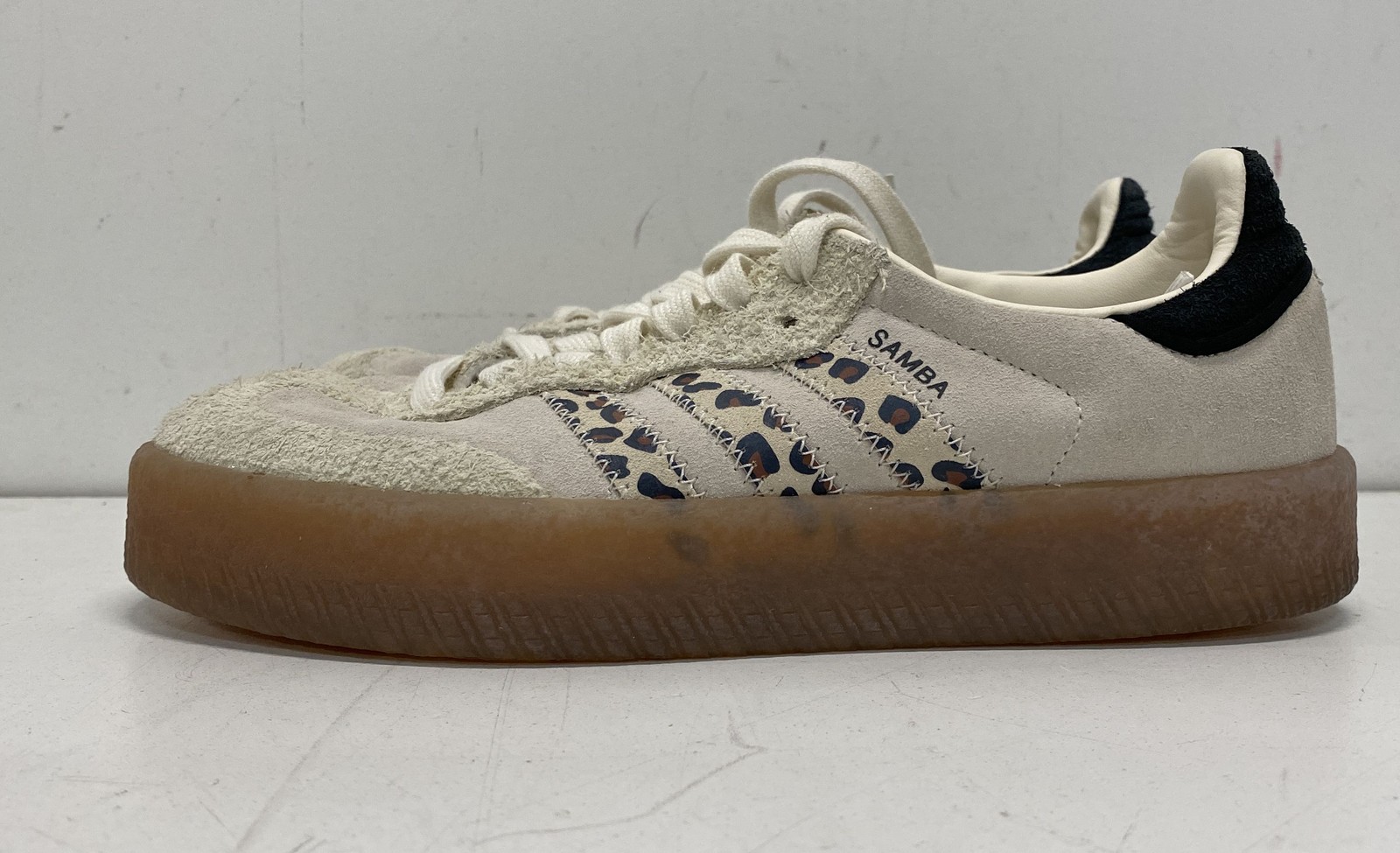 Adidas Samba XLG Wonder White Leopard Print Women’s Sneakers Size 6.5