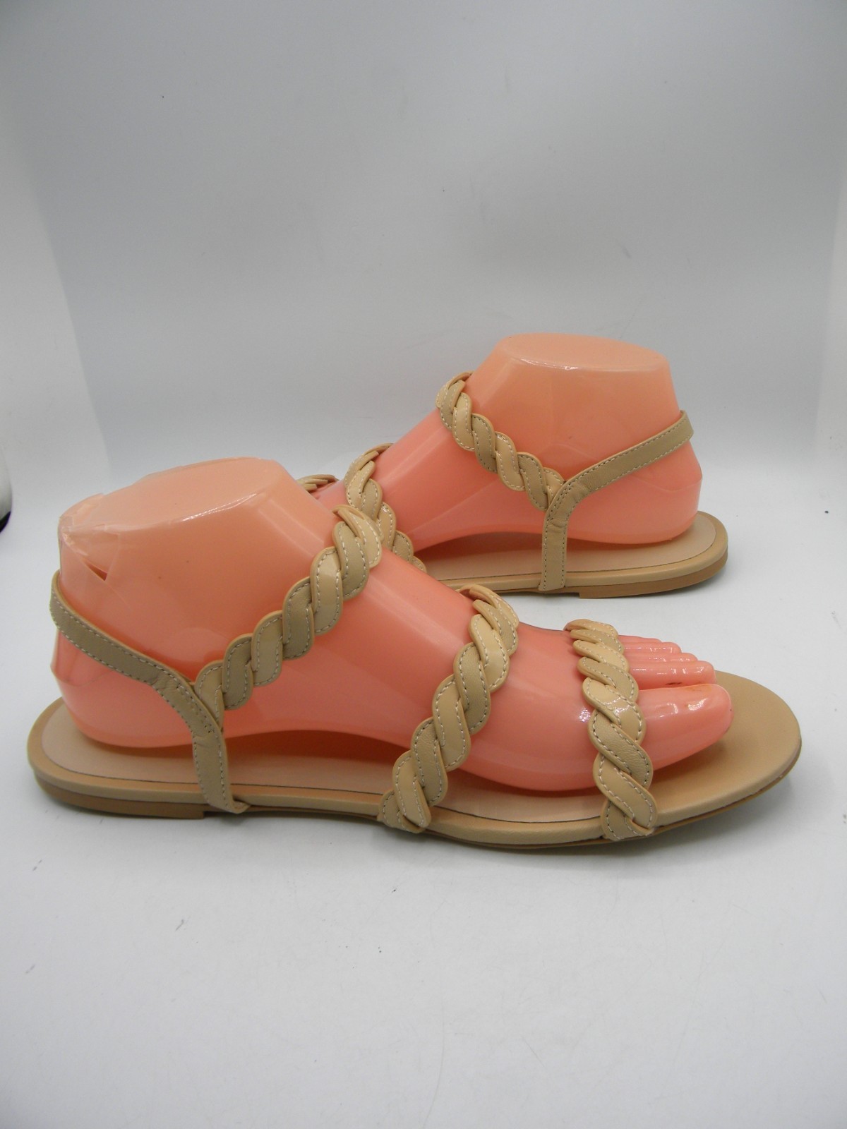 STUART WEITZMAN Twistie Leather Flat Ankle Strap Strappy Sandal Sz 8.5 M
