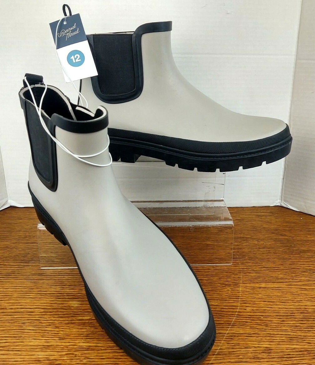 Universal Threads Grey Kaden Varies Szs Rubber Double Core Ankle Rain Boots NWT