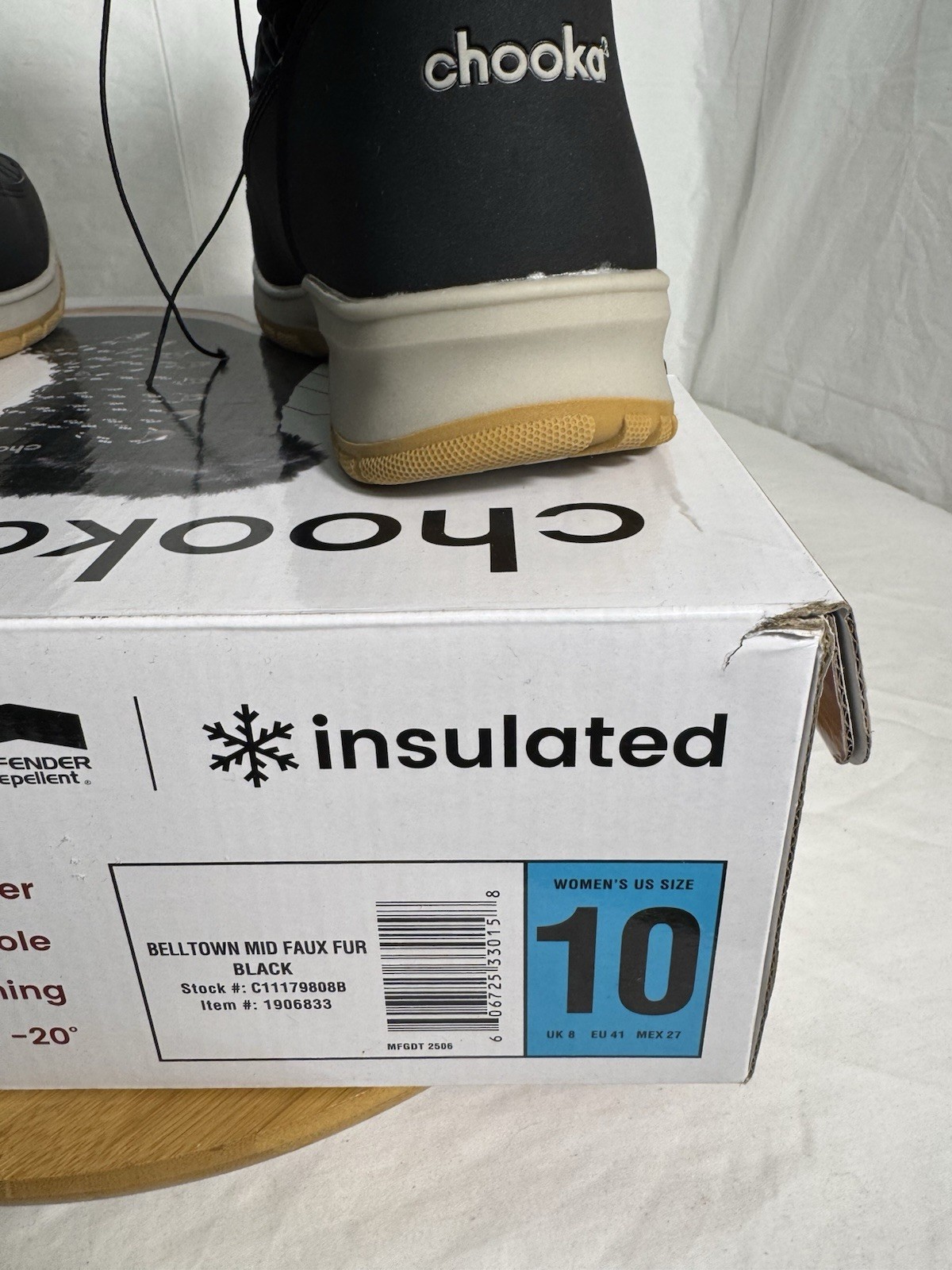 Chooka Belltown Mid Faux Fur Insulated Winter Boots Women’s Size 10 Black New