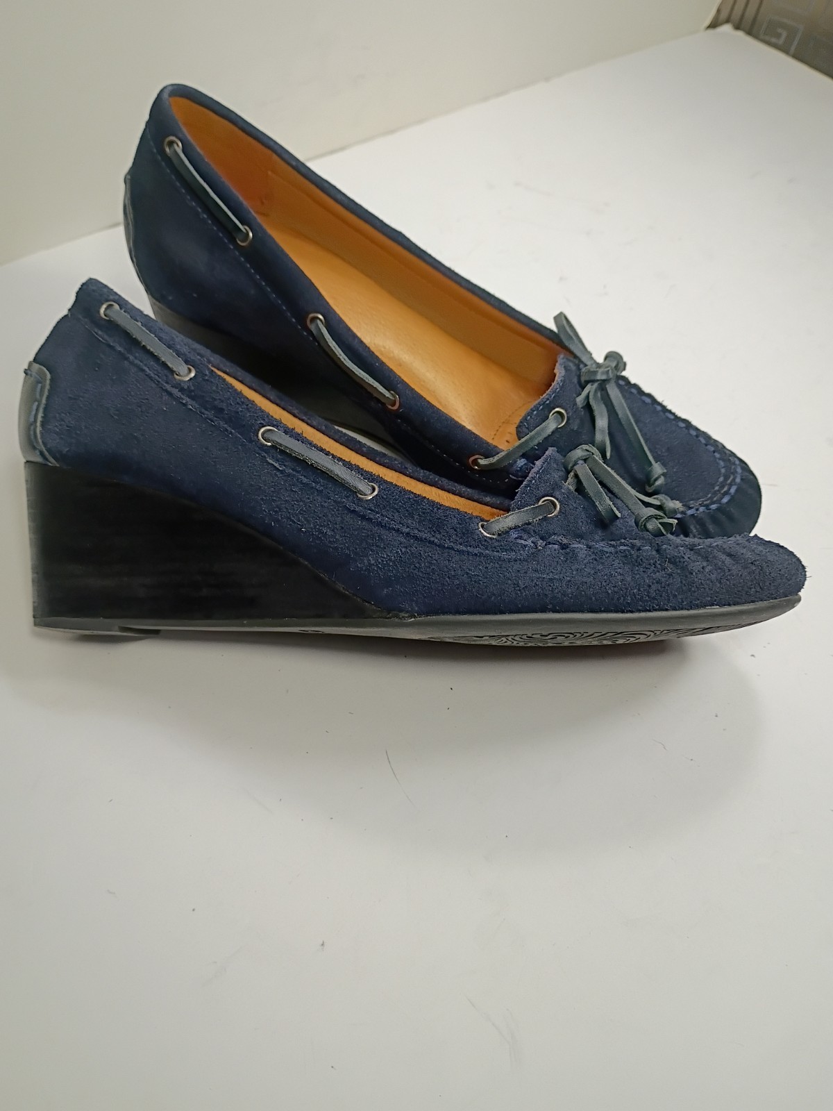 Nurture by Lamaze Leather Dover wedges size 11M Navy blue