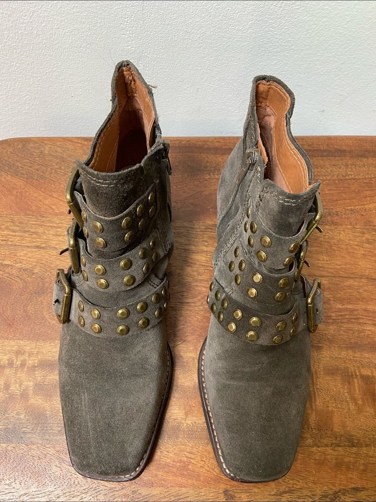 Zodiac Adele Suede Studded Buckle Ankle Boots