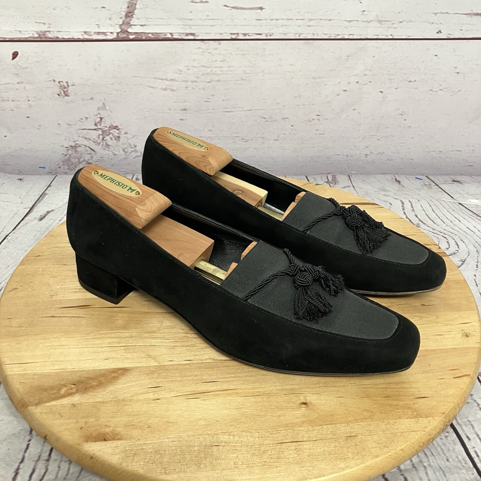 Salvatore Ferragamo Black Tassel Loafers Grosgrain Formal Flats Womens 9.5B