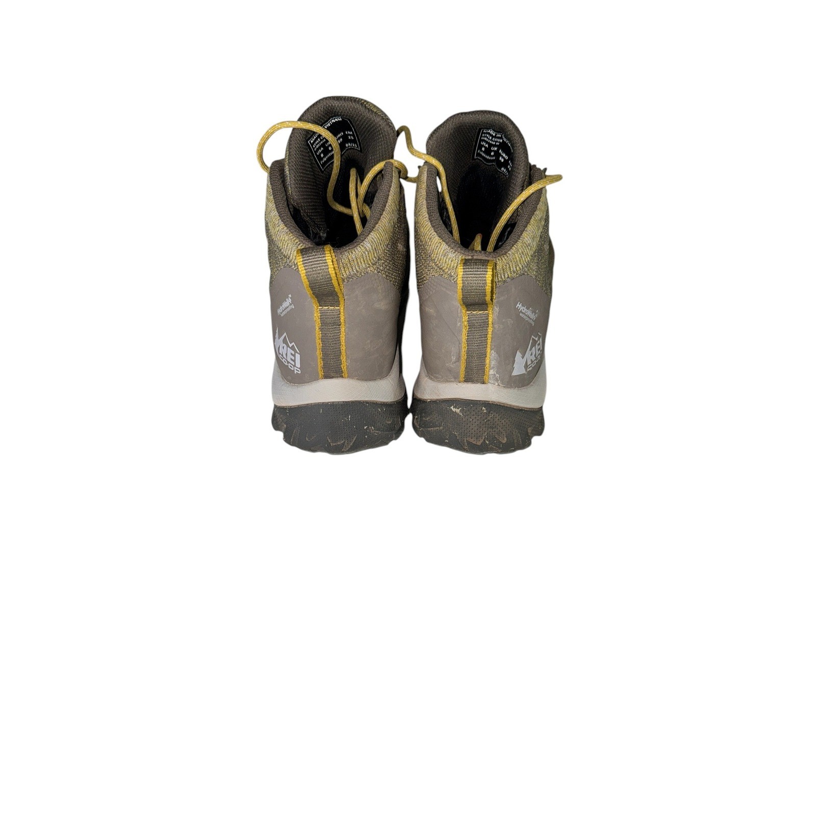 REI Co-op Flash Hiking Boots Womens 8 Brown Yellow Waterproof 00022948 W