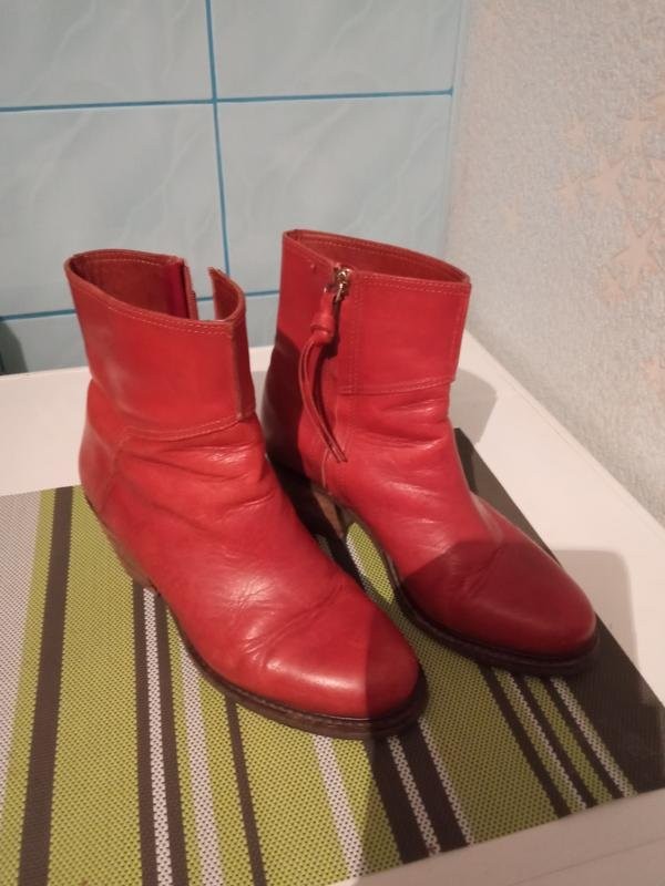 women BOSS orange boots coral leather 36