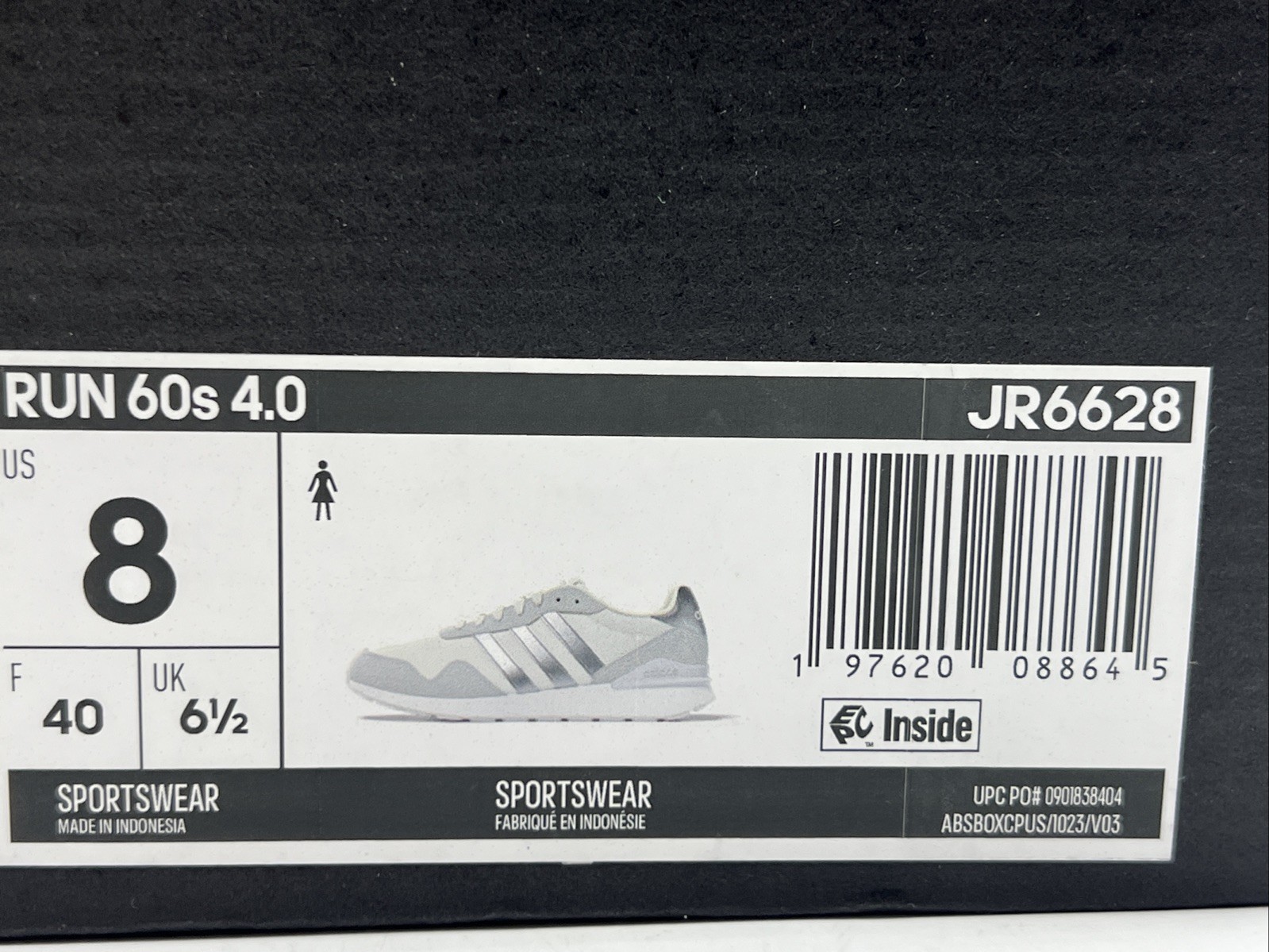 Adidas Run 60s Women’s Size 8 Cream Silver Athletic Sneakers JR6628 New