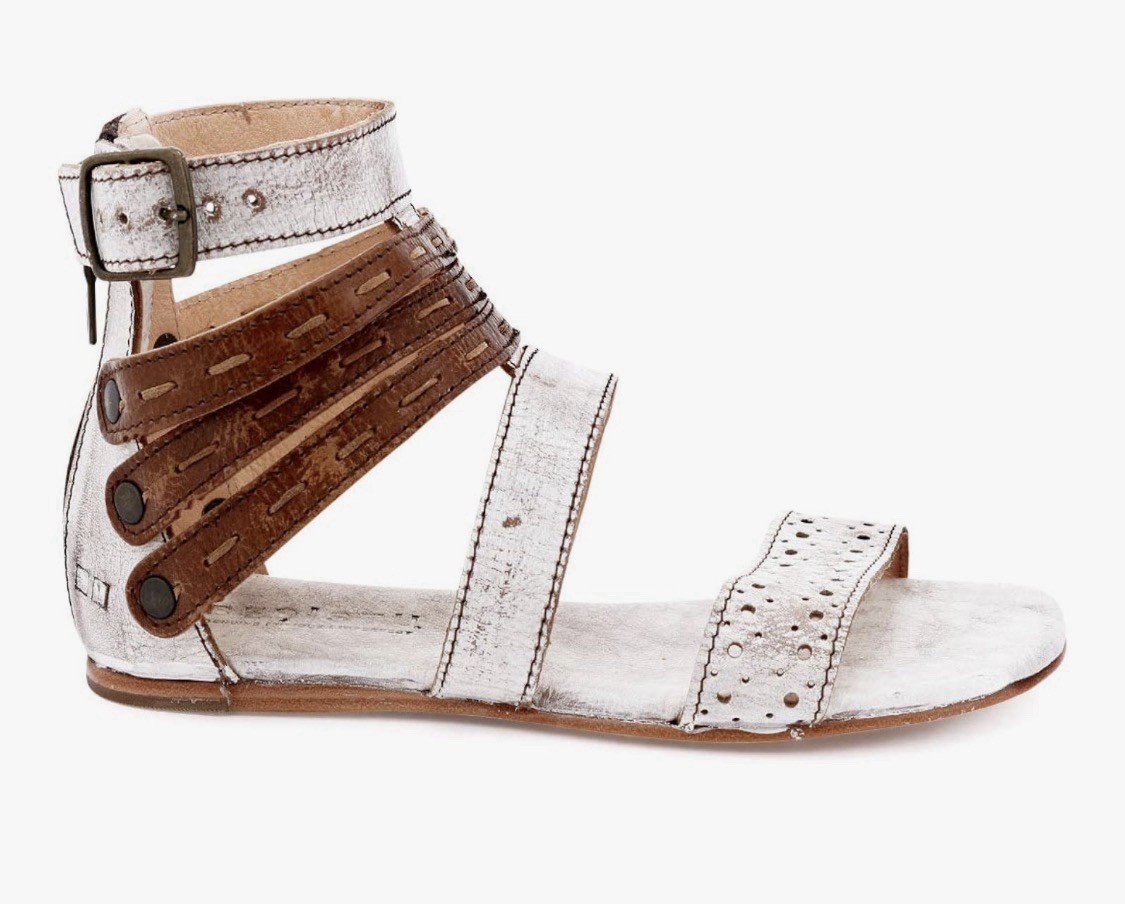BED STU, Size 9, ARTIMAS Sandals, White & Brown, BRAND NEW with Tags In BOX.