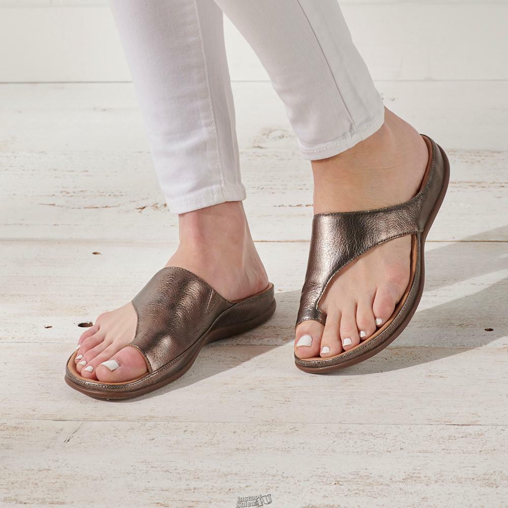 The Bunion Concealing Slide Sandals Leather Thermoplastic Outsoles Anthracite 9