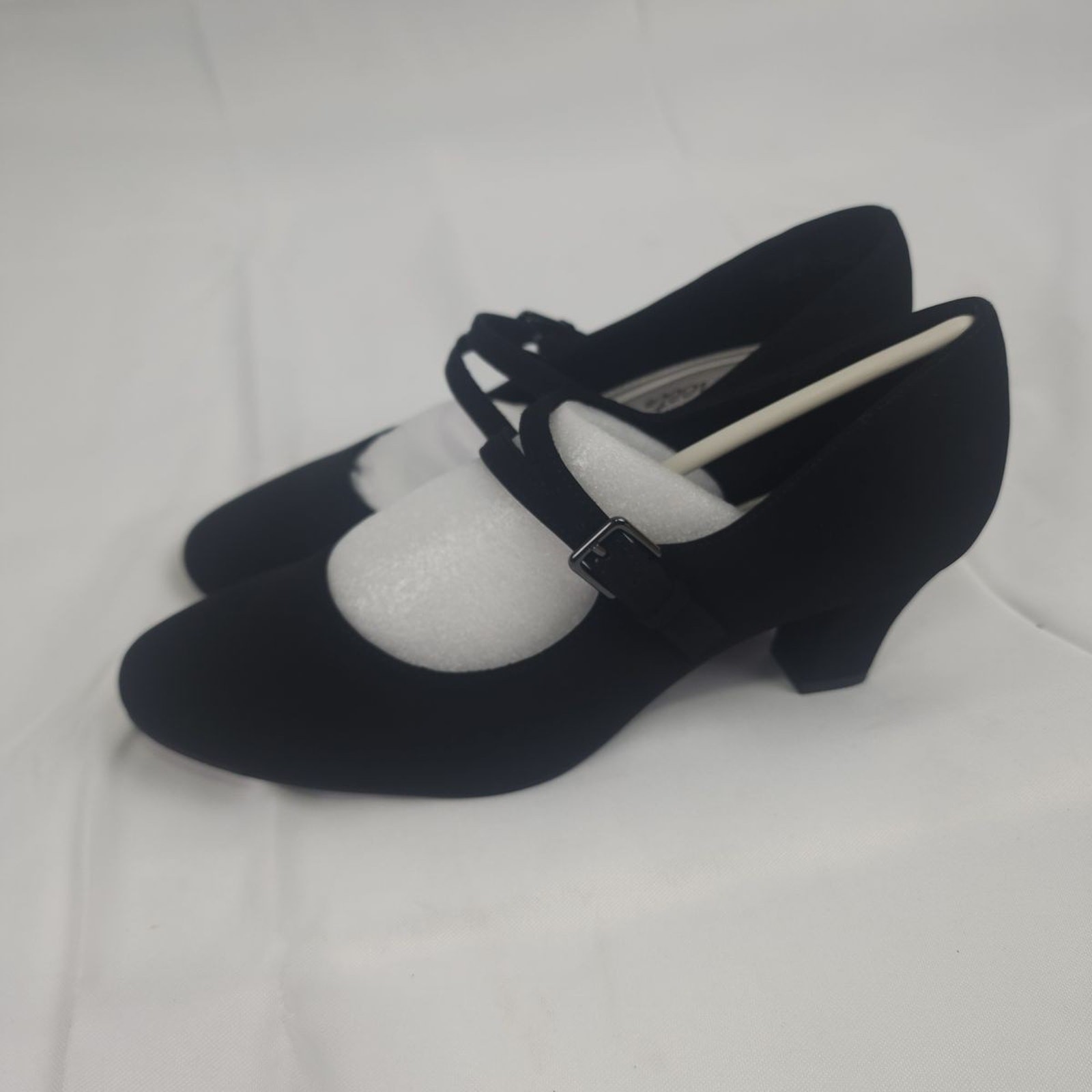 Easy Street Meryl Black Lamy Mary Jane Block Heel Pumps Size 8 N Narrow