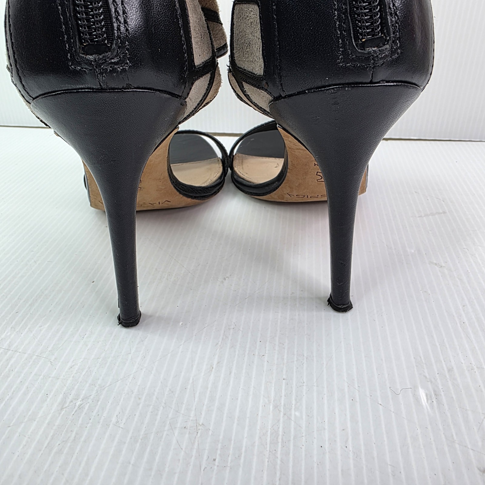 Via Spiga Italy Heels Black Suede Pumps Ankle Strap Zipper Women 8.5 M EUR 39.5