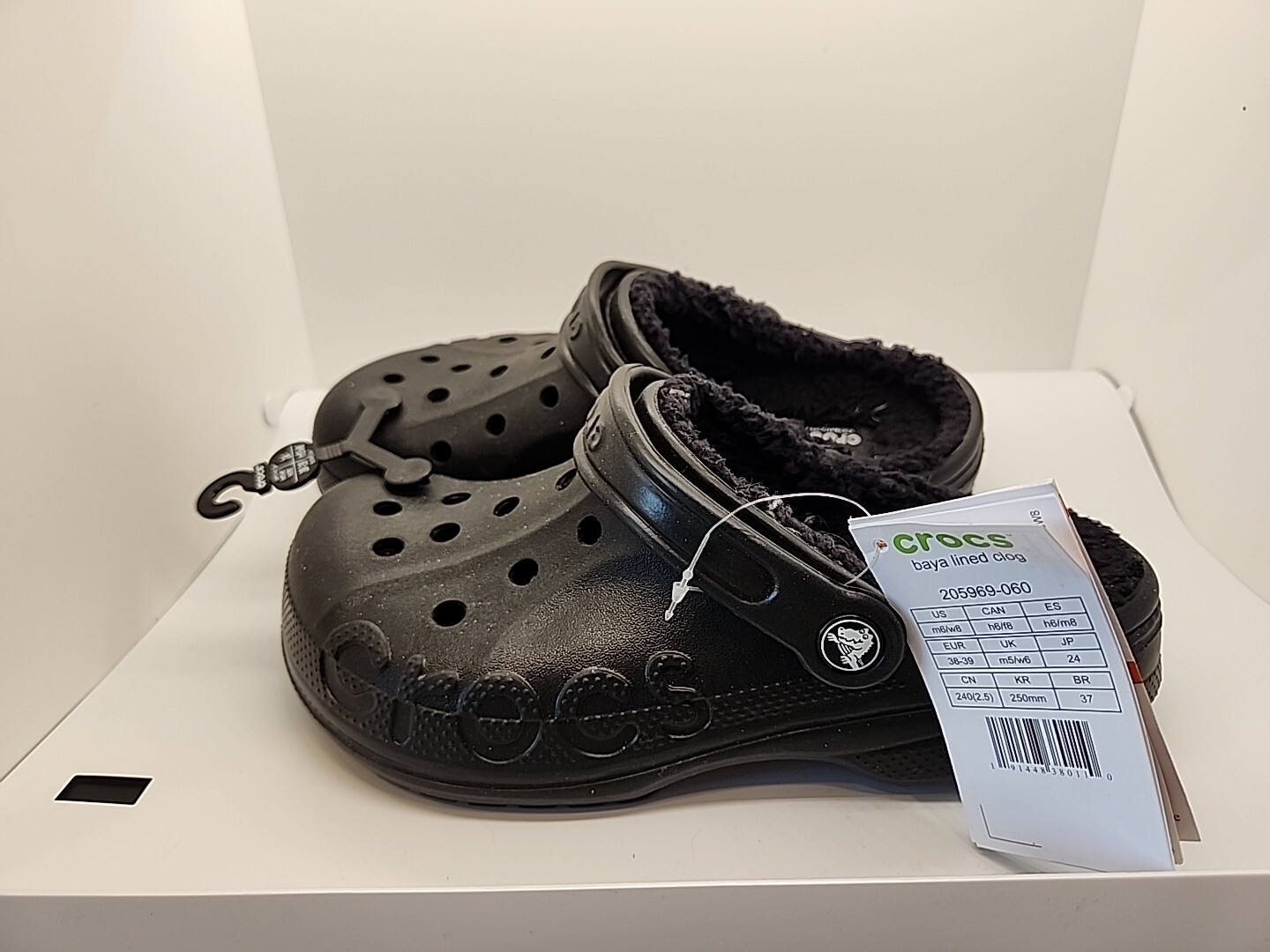 NWT Crocs BAYA Lined Clog Black Women Size 8 Men Size 6