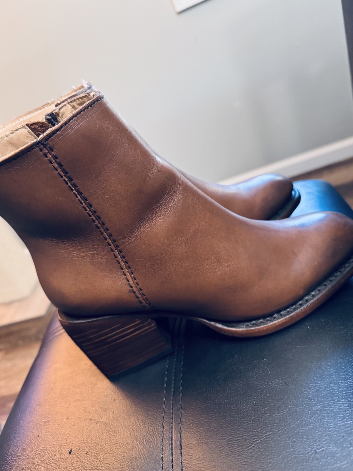 Sutro Women Handmade Genuine Leather Ankle Boots Brown Sz 6.5 SeePics NIB -CLAY