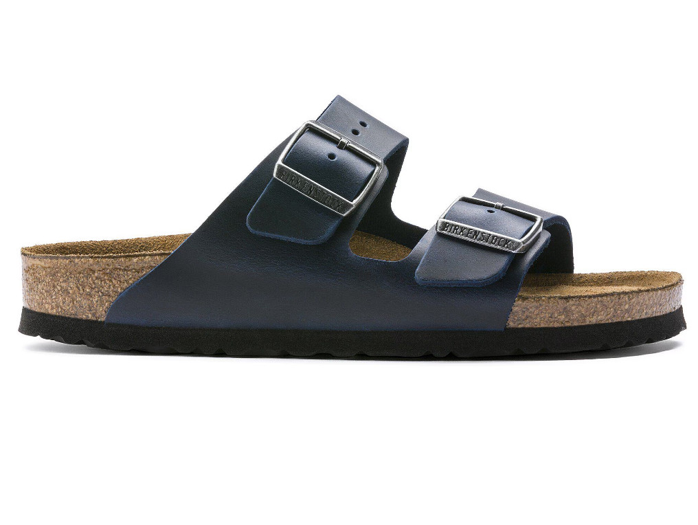 BIRKENSTOCK Arizona Blue Oiled Leather Unisex Comfort Clog Sandals (Wide/Narrow)