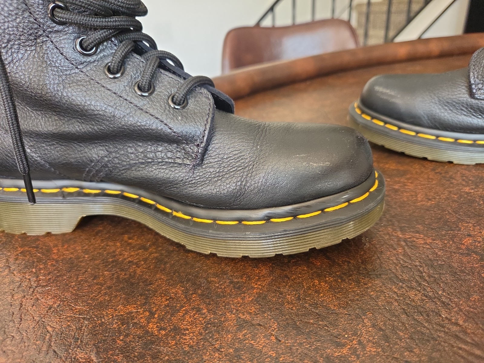 Dr. Martens Pascal 1460 Virginia Leather Boots for Women, Size US 6 – Black