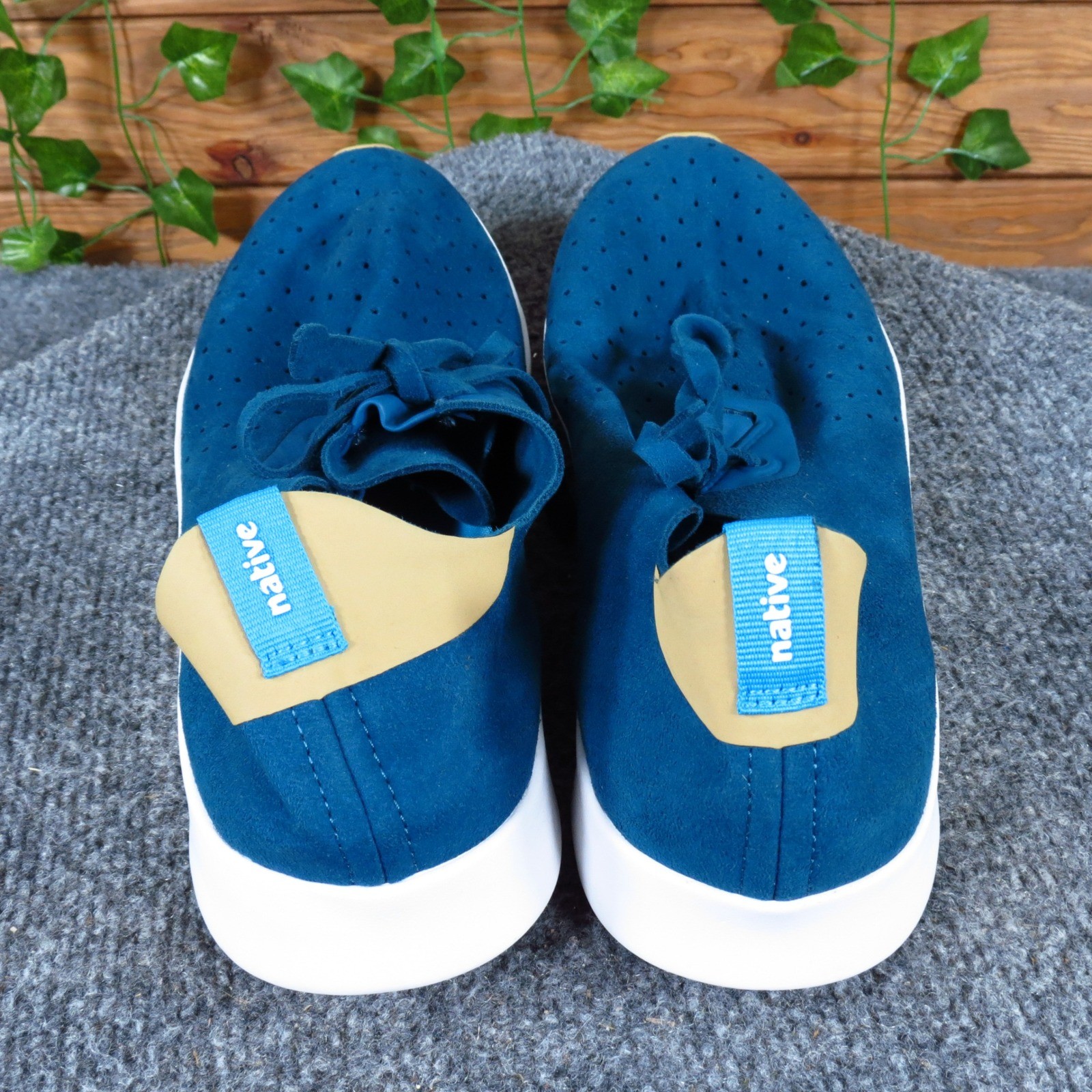 Native Apollo Moc Women Casual Shoe Size 11 Daily Wear Blue Fabric Sneaker