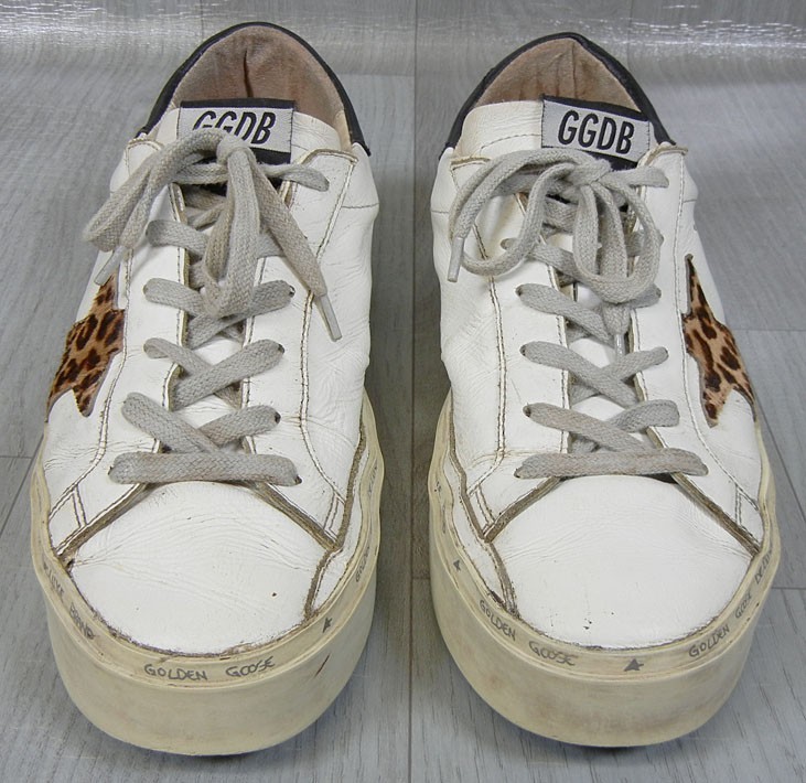 GOLDEN GOOSE Deluxe Brand Hi Star Animal Calf Hair Leopard Sneakers EU 38 US 7.5