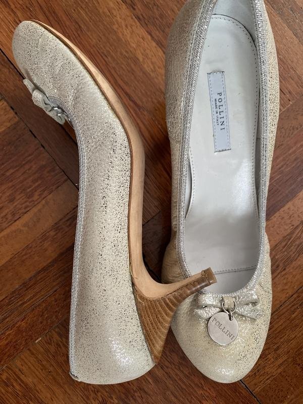 women pollini heels silver suede 37.5