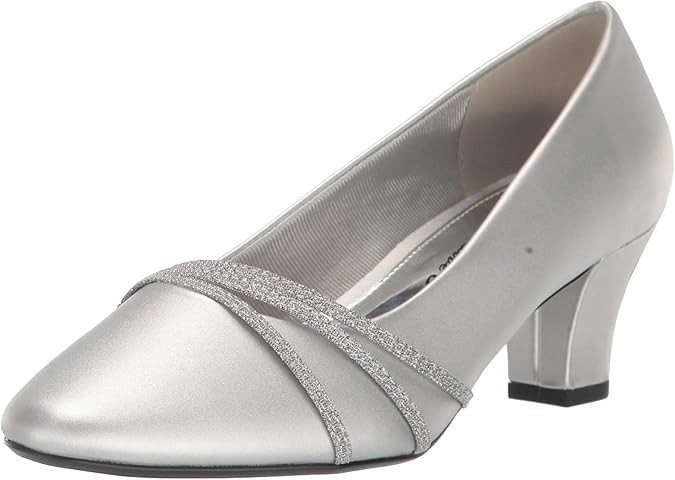 NiB Easy Street Women’s Cristiny Pump Evening Heels SilverSize 6.5 M $70 RY1258