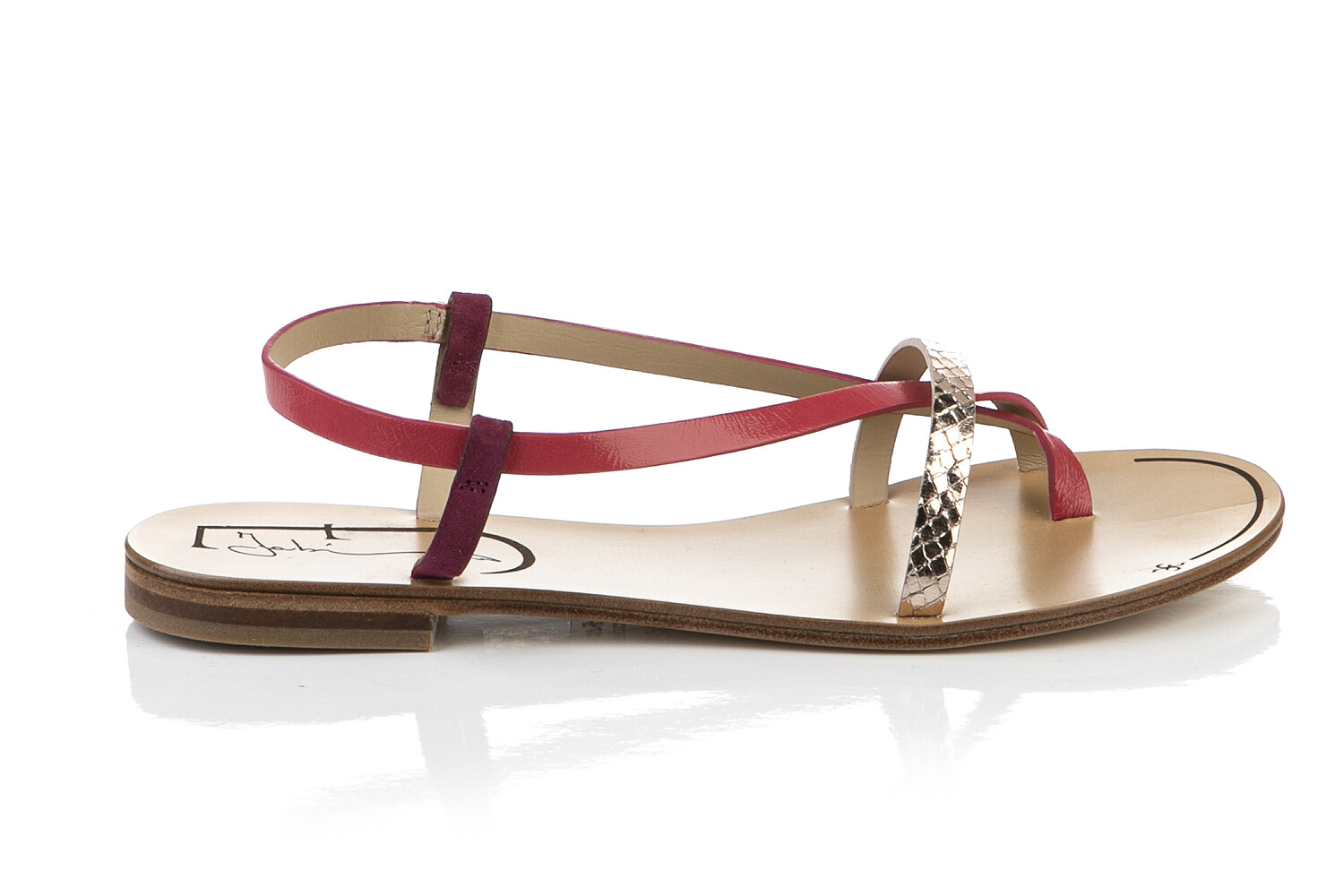 Fabi Leather Italian Sandals New Collection Multicolored