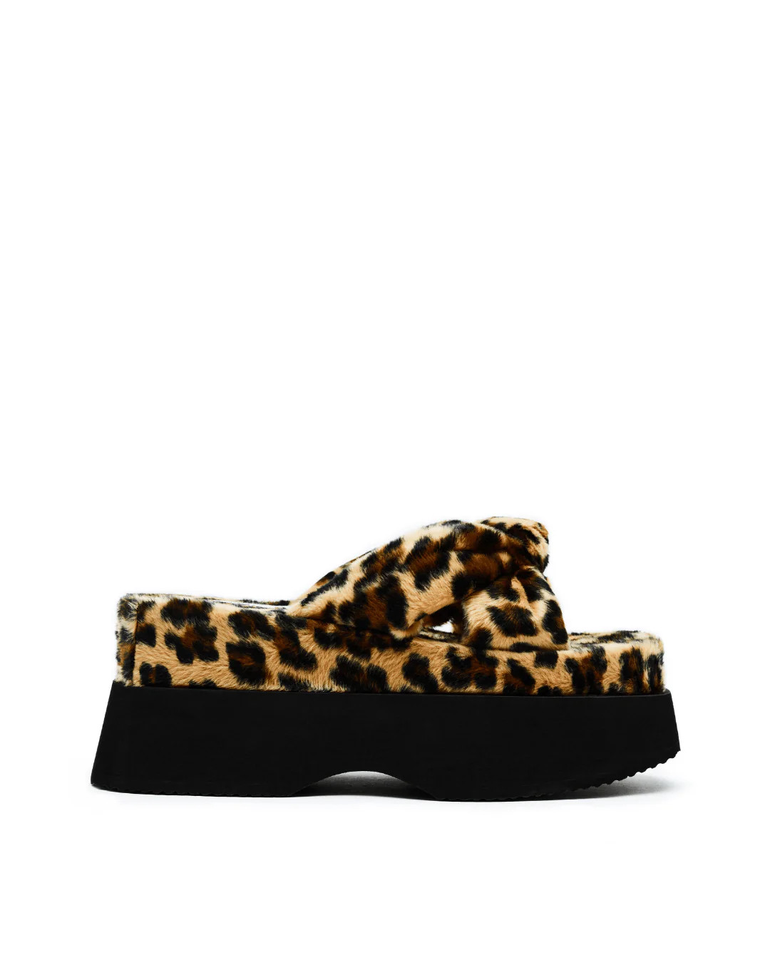 American Deadstock Y2K Josie Faux Fur Platform Slides – Leopard