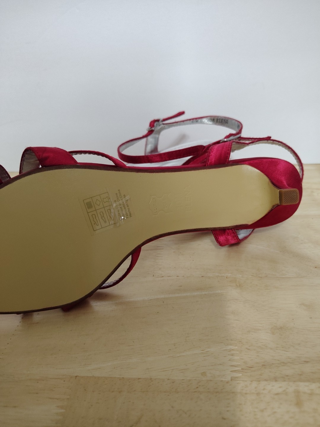 Davids Bridal Elena Wedding Low Heels Red Jeweled Ankle Strap SIZE 10 New No Box